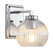 Golden 3094-BA1 CH-RIB - Yep by Golden Lighting Elliott 1-light Vanity in Chrome and Clear Ribbed Glass
